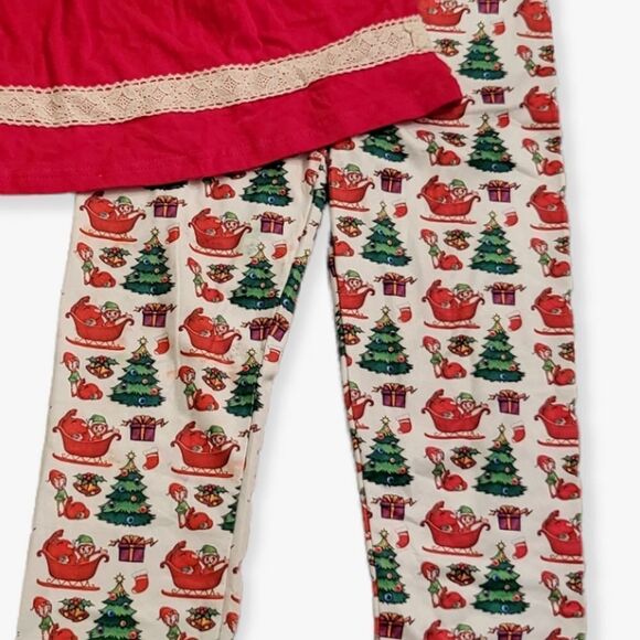 NWT Christmas Elves Tunic, Pants & Scarf Girl 3Pcs Clothes Set - Picture 6 of 6